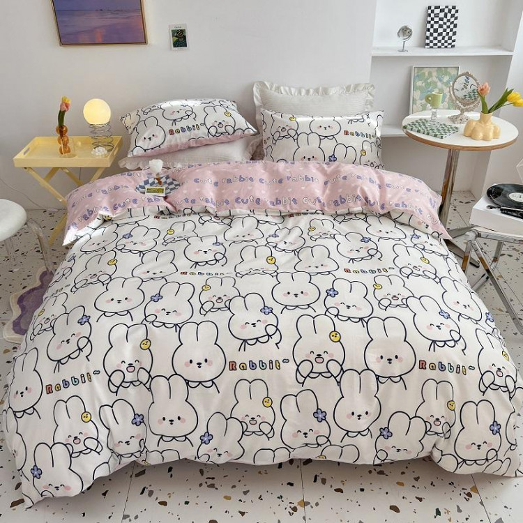 Постельное белье из сатина TANGO cute rabbit 50х70 (2шт), 70х70 (2шт) евро