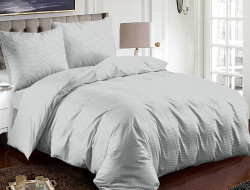 Постельное белье из микросатина TANGO белый зигзаг 70х70 (2шт) 2-спальное