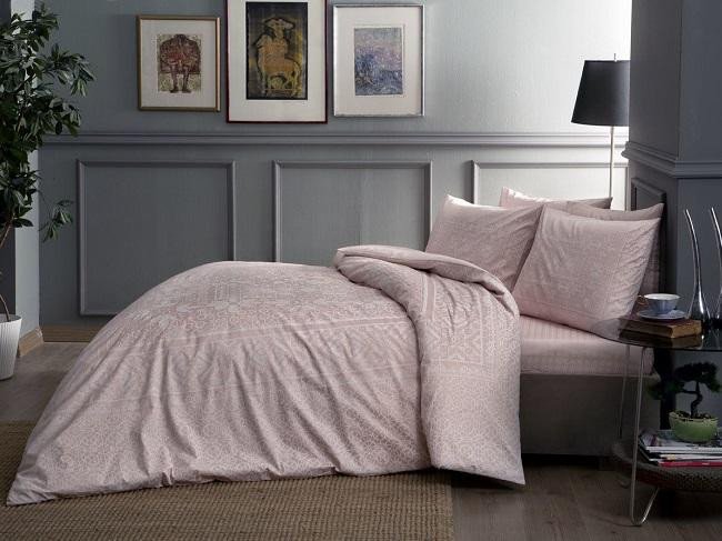 Постельное белье из сатина TAC HAPPY DAY FABIAN V52 пудра семейное