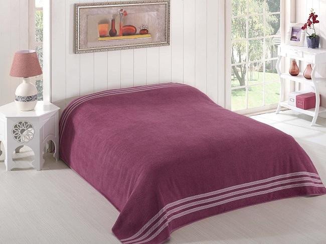 Простыня махровая KARNA PETEK светлая лаванда 200х220