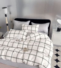 Постельное белье из твил-сатина TANGO клетка 70х70 (2шт) семейное