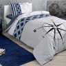Подростковое постельное белье из ранфорса TAC GENC MODASI NAVI синее