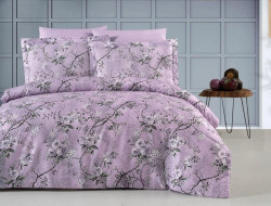 Постельное белье из страйп сатина с цветным принтом KARVEN N250-SB015 50х70 (2шт), 70х70 (2шт) евро