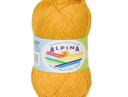Пряжа ALPINA SATI №972 ярко-желтая 100% мерсеризованный хлопок 10 шт х 50 гр, 170 м +/- 10 м
