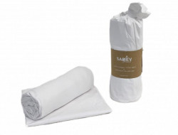 Простыня на резинке из ранфорса SAREV P950 V50 BEYAZ 100х200х35 с наволочкой 50х70