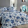 Постельное белье из сатина TAC DELUX PREMIUM DIGITAL FARIDA голубое евро
