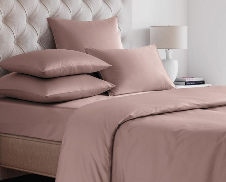 Простыня на резинке из сатина SAILID SL-14-90 розовая 90х200х25