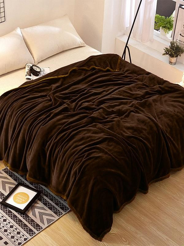 Плед однотонный из микрофибры TANGO ALLEGRIA AL-18 темно-коричневый 200х220