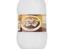 Пряжа ADELIA HAPPY №01 белая 100% акрил, 10 шт х 50 гр, 128 м +/- 7 м
