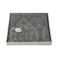 Плед из хлопка махровый KARVEN P962 CORNELY V8 темно-серый 160х220