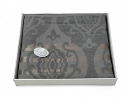 Плед из хлопка махровый KARVEN P962 CORNELY V8 темно-серый 160х220