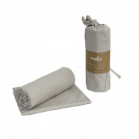 Простыня на резинке из ранфорса SAREV P950 V52 BEJ 100х200х35 с наволочкой 50х70