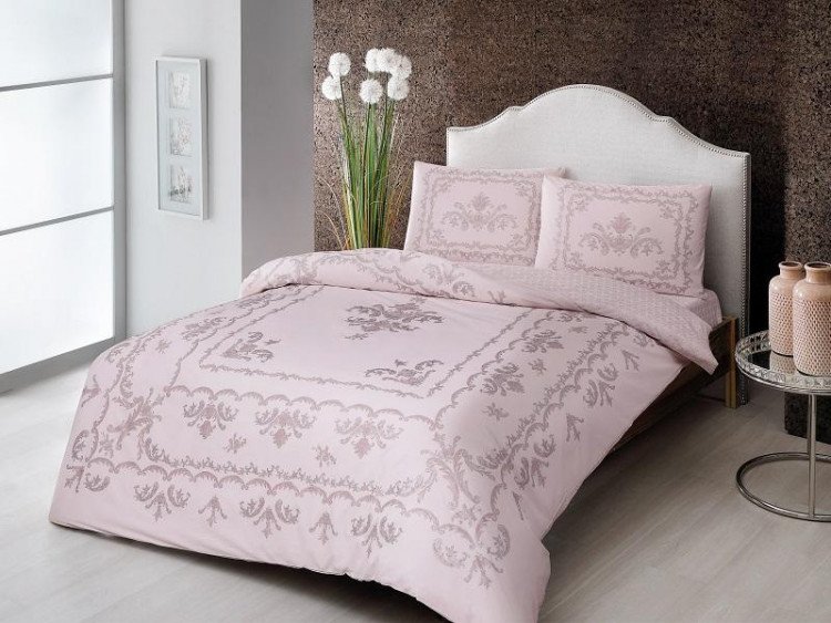 Постельное белье из ранфорса TAC HAPPY DAY ROYCE пудра евро