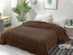 Плед однотонный фланелевый TANGO STRIPE ST-7 коричневый 150х200