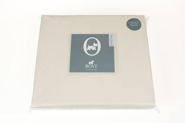 Простыня на резинке из сатина BOVI 01135 БАЗОВАЯ экрю 200х220