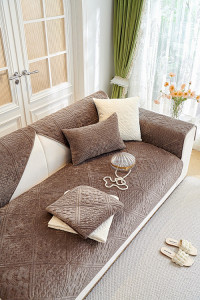 Набор накидок на диван из велюра TANGO SOFA темно-коричневый 90х160 (1шт), 90х210 (1шт)