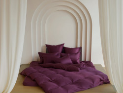 Постельное белье с простыней на резинке 160х200 GERMAN GRASS PURPLE BRILLIANT GRASS 50х70 (2шт) семейное