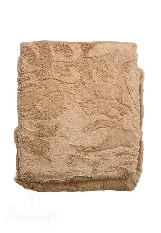 Покрывало из искусственного меха CLORIS РИАТТО желтовато-коричневое 220х240