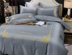 Постельное белье из сатина с вышивкой KARVEN N008-658 50х70 (2шт), 70х70 (2шт) евро