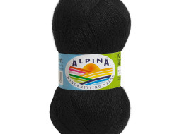 Пряжа ALPINA KLEMENT №02 черная 80% альпака, 20% мериносовая шерсть 4 шт х 50 гр, 300 м +/- 10 м