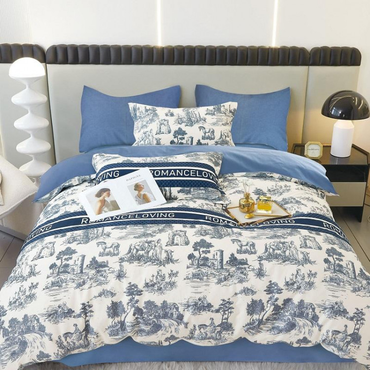 Постельное белье из сатина TANGO пейзаж 50х70 (2шт) и 70х70 (2шт) евро