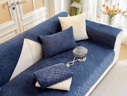 Набор накидок на диван из велюра TANGO SOFA синий 90х160 (1шт), 90х210 (1шт)