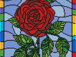 Кристальная (алмазная) мозаика ФРЕЯ ALV-115 Красная роза. Витраж