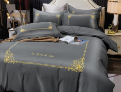 Постельное белье из сатина с вышивкой KARVEN N008-659 50х70 (2шт), 70х70 (2шт) евро