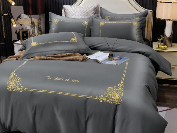 Постельное белье из сатина с вышивкой KARVEN N008-659 50х70 (2шт), 70х70 (2шт) евро