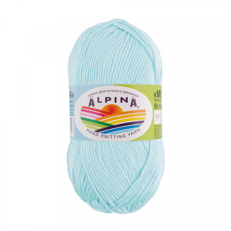 Пряжа ALPINA MELISSA №06 бледно-голубая 95% вискоза, 5% кашемир 10 шт х 50 гр, 125 м +/- 6 м