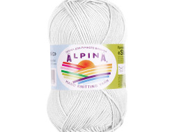 Пряжа ALPINA SLAVIC №02 белая 70% вискоза, 30% шерсть 10 шт х 50 гр, 140 м +/- 7 м