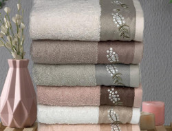 Набор полотенец махровых хлопковых с вышивкой KARVEN ELIT H7000 SARDUNYA 50х90 (6шт)
