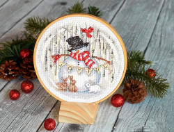 Набор для вышивания DIMENSIONS 70-08979 Радостный снеговик 15,2x15,2 см