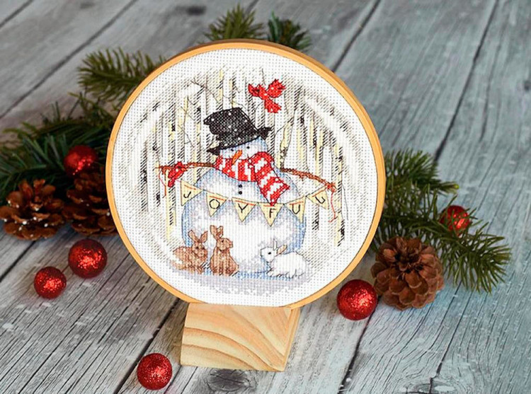 Набор для вышивания DIMENSIONS 70-08979 Радостный снеговик 15,2x15,2 см