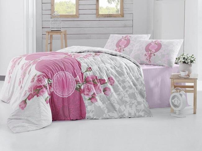 Постельное белье ALTINBASAK RANFORCE ROSEN розовое 50х70 евро