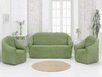 Набор чехлов без юбки на трехместный диван и два кресла BULSAN зеленый