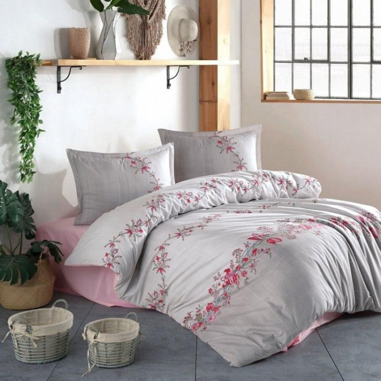 Постельное белье из ранфорса KARVEN N023/1 LORINDA PINK V-1 50х70 (2шт) евро