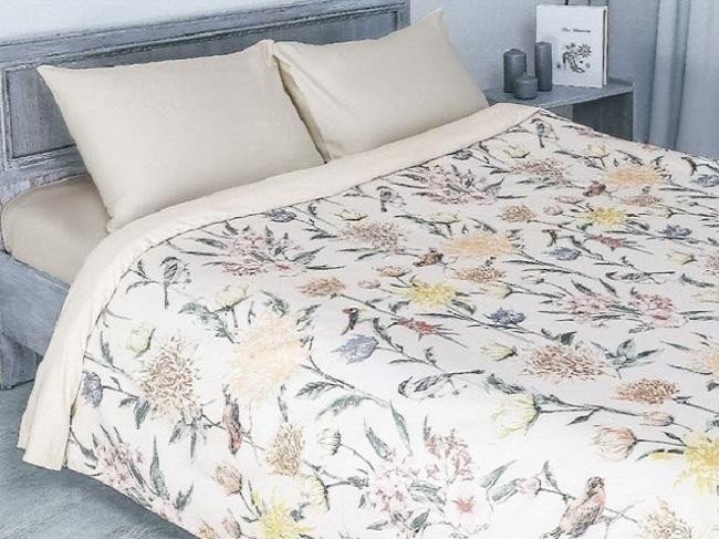 Постельное белье из мако-сатина ЭТЕЛЬ ЛЕТНЕЕ УТРО кремовое евро