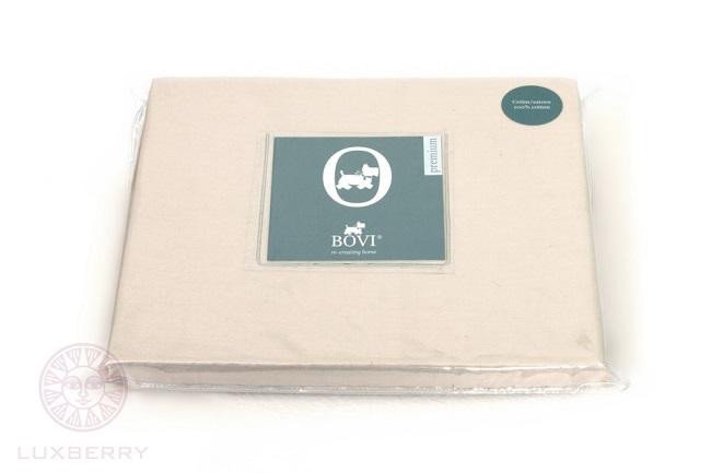 Простыня на резинке из сатина BOVI 02352 БАЗОВАЯ песочная 160х200