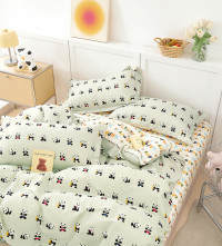 Постельное белье из твил-сатина TANGO счастливая панда 50х70 (1шт), 70х70 (1шт) 1,5-спальное