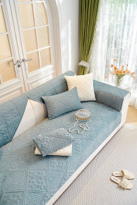 Набор накидок на диван из велюра TANGO SOFA серо-голубой 90х160 (1шт), 90х210 (1шт)