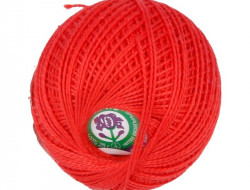 Пряжа СПБ ИРИС №0810 красная 100% мерсеризованный хлопок 20 шт х 25 гр, 150 м