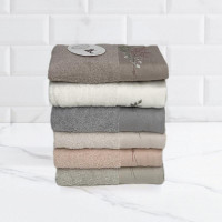 Набор полотенец махровых хлопковых с вышивкой KARVEN ELIT H7000 SOGUT 50х90 (6шт)