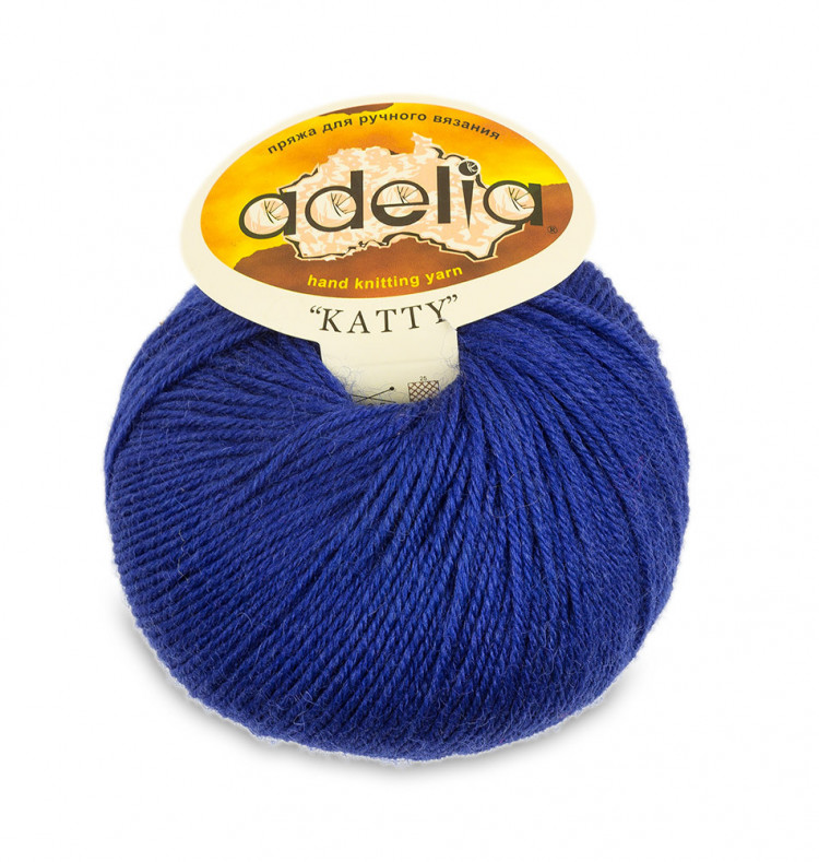 Пряжа ADELIA KATTY №21 синяя 100% шерсть, 10 шт х 50 гр, 150 м +/- 10 м