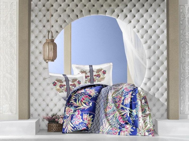 Постельное белье ALTINBASAK RANFORCE NEON SELVA синее 50х70 1,5-спальное