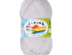 Пряжа ALPINA SATI №051 светло-серая 100% мерсеризованный хлопок 10 шт х 50 гр, 170 м +/- 10 м
