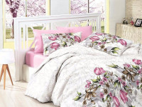 Постельное белье из ранфорса KARVEN N023 RIELLA PINK 50х70 (2шт), 70х70 (2шт) евро