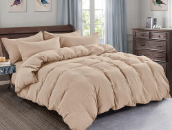 Постельное белье из жатого микросатина АЛЬВИТЕК FLUPPY SLEEP-022 бежевое 50х70 (2шт), 70х70 (2шт) семейное