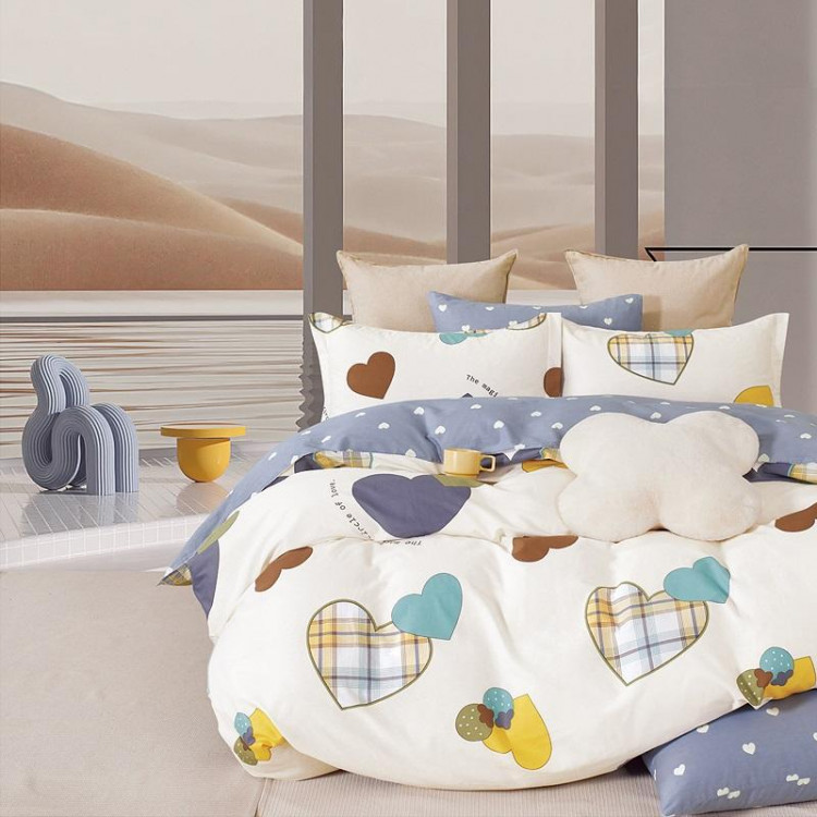 Постельное белье из твил-сатина TANGO сердечки 70х70 (2шт) 1,5-спальное