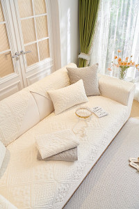 Набор накидок на диван из велюра TANGO SOFA кремовый 90х160 (1шт), 90х210 (1шт)